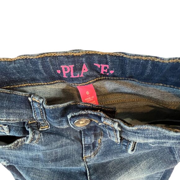 The Children's Place Jeans Girls 6 Bootcut Distressed Adjustable Waist (W22 L16) - Picture 6 of 9